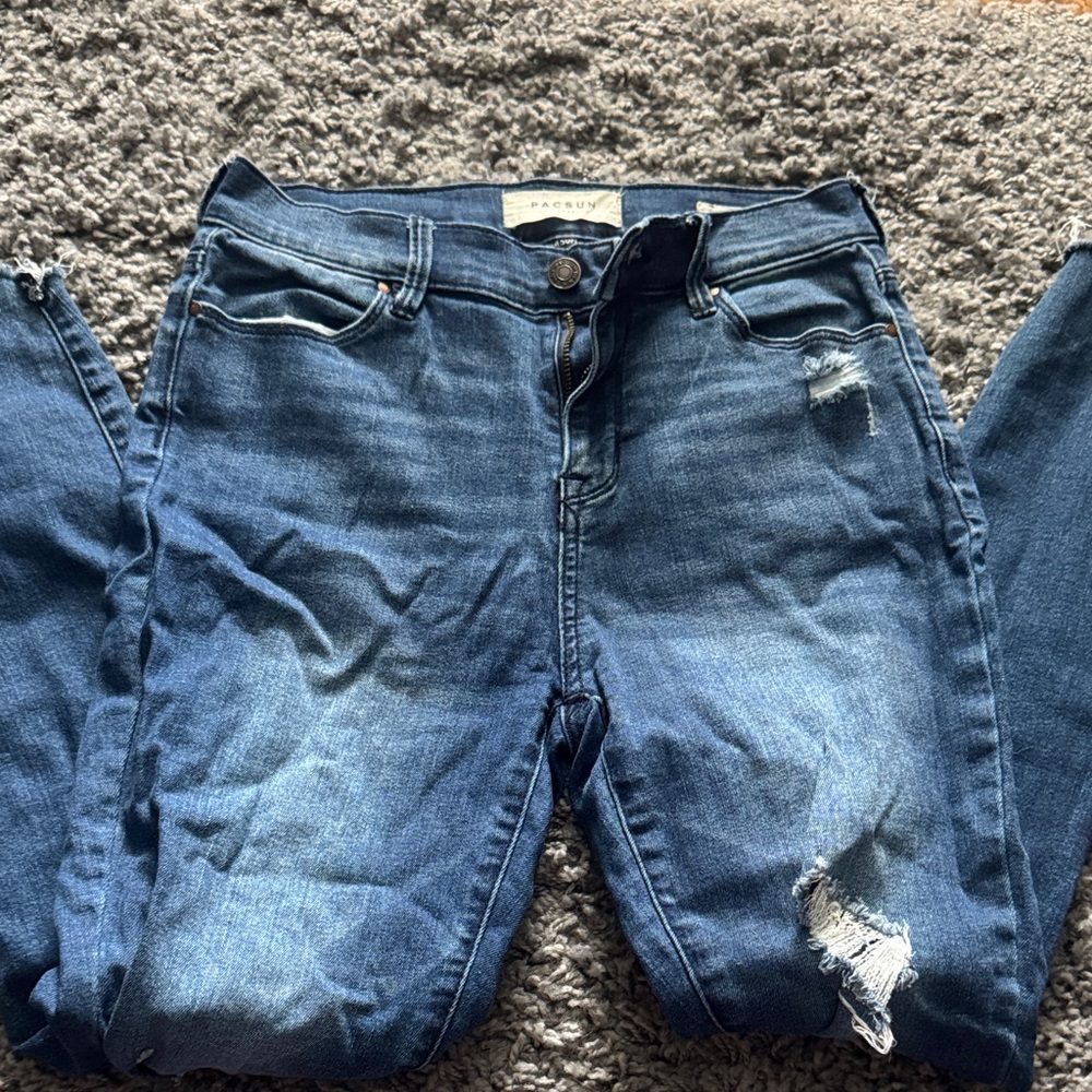 PACSUN 25 Dark Blue Ripped Jeans